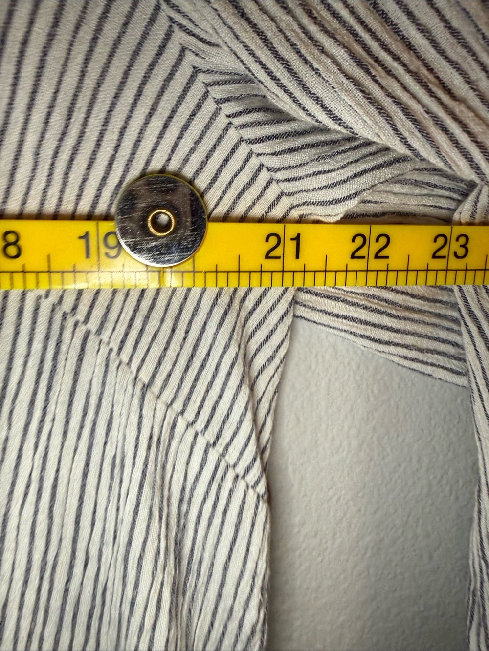 J. Jill Cream and Navy Striped Top with Embroidered Neckline - Picture 7 of 11